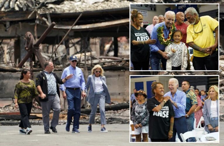 Biden tries to commiserate with Maui survivors over small house fire