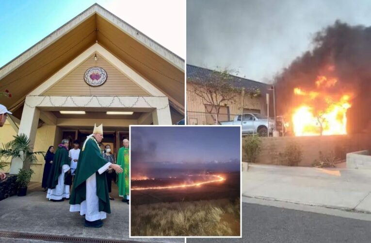 Maria Lanakila Church in Lahaina, Hawaii offers prayers for the dead and the missing after devastating Maui wildfires