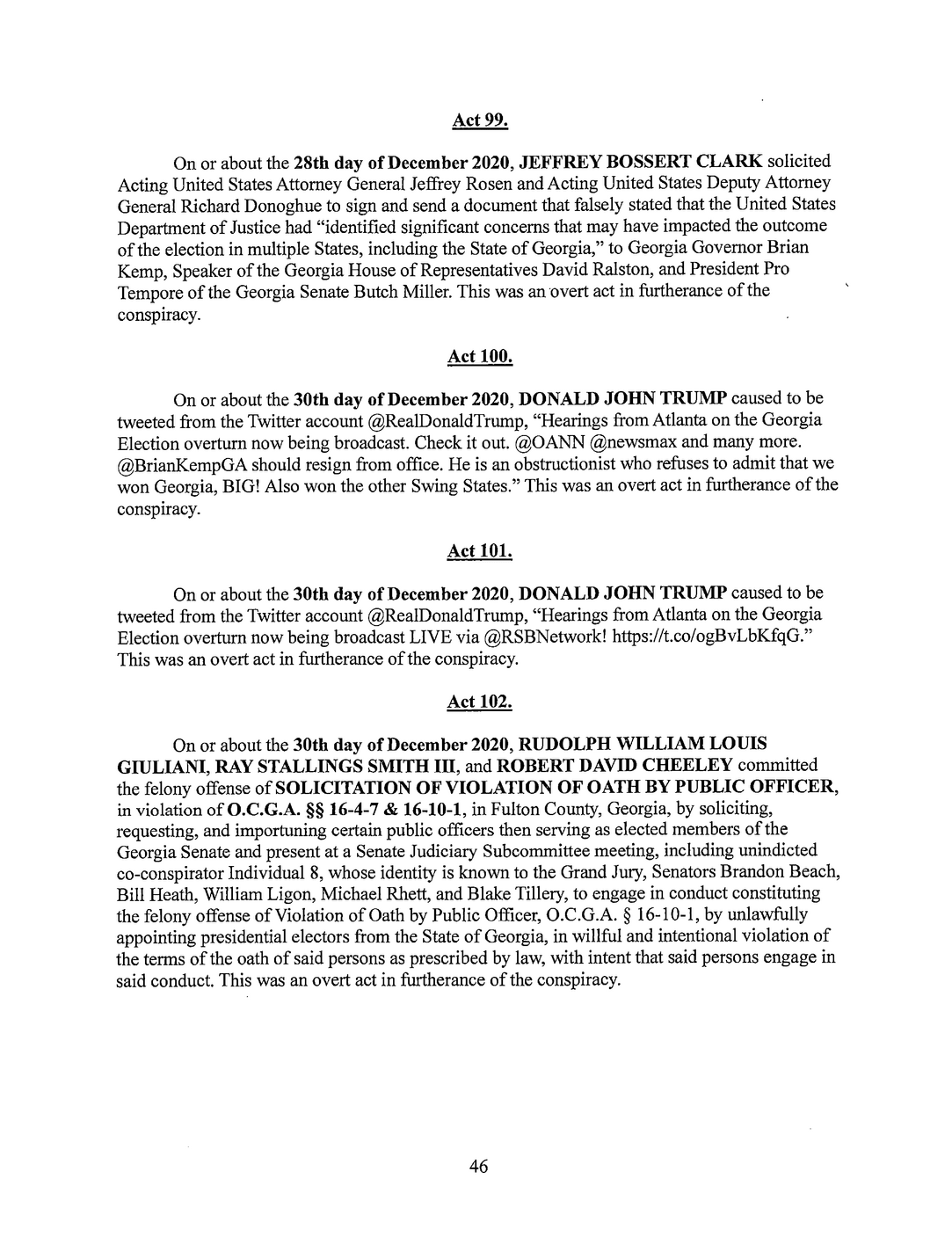 Page 46 of Georgia Indictment PDF document.