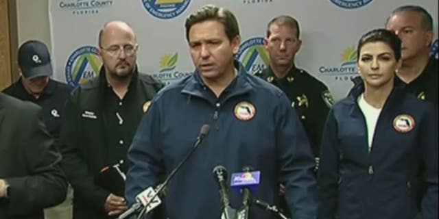 Fl. Gov. Ron DeSantis delivers a briefing.