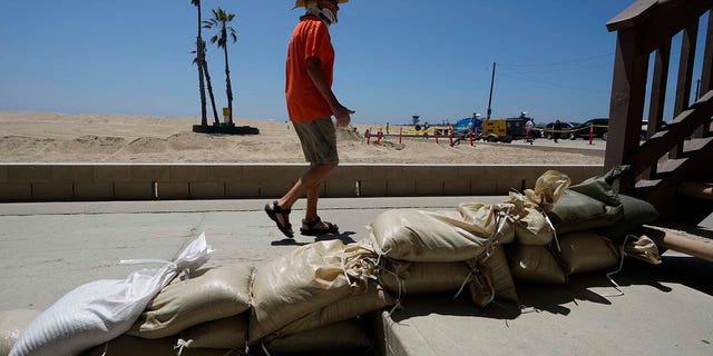 sandbags in front of a house