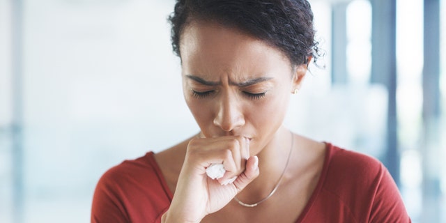 woman coughing