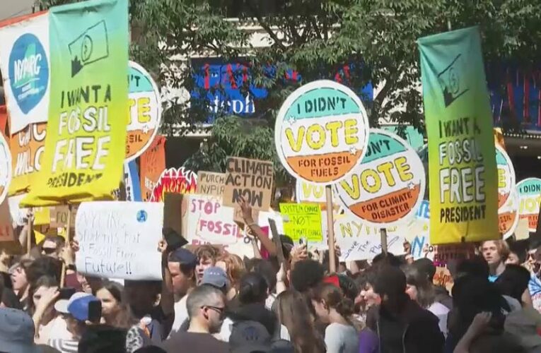 Watch: Thousands of climate protestors take to the streets of New York