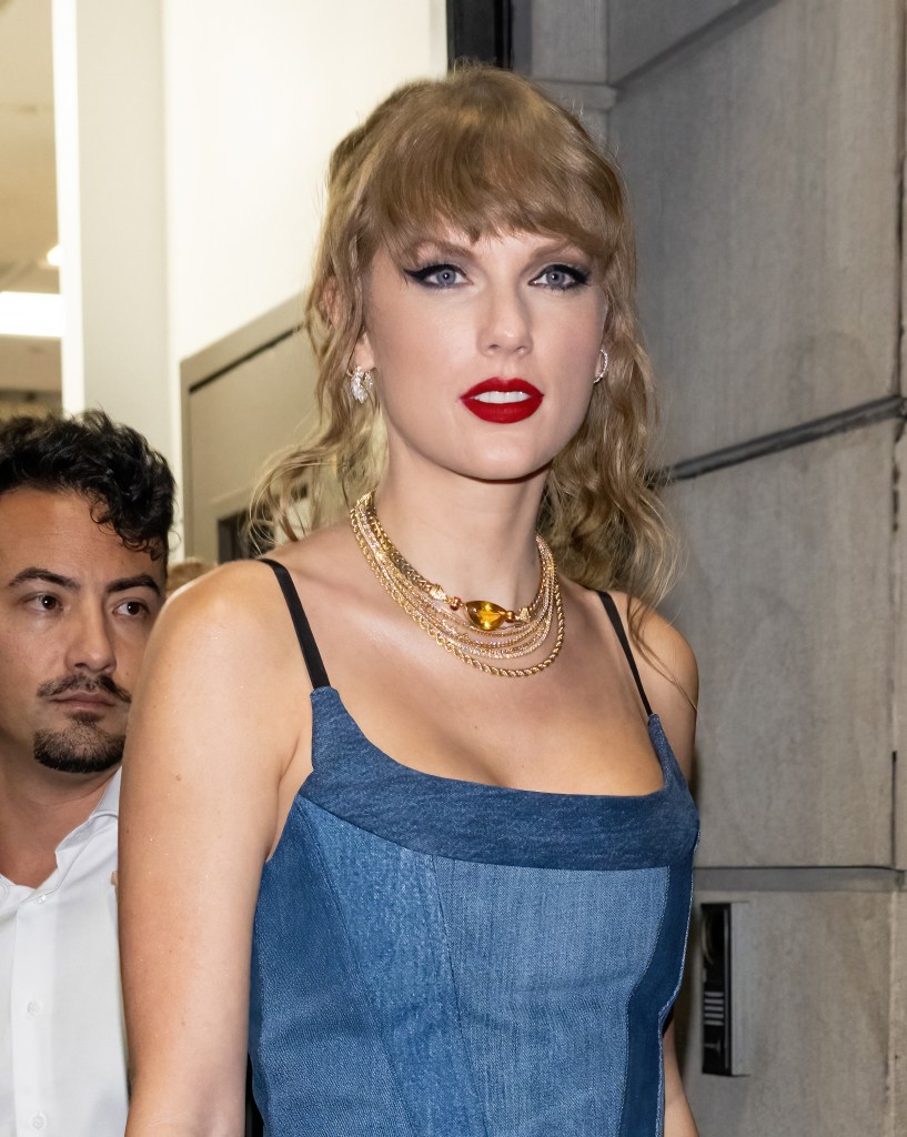 Singer-songwriter Taylor Swift is seen leaving the VMAs After Party Hosted by Diddy on September 13, 2023 in New York City.