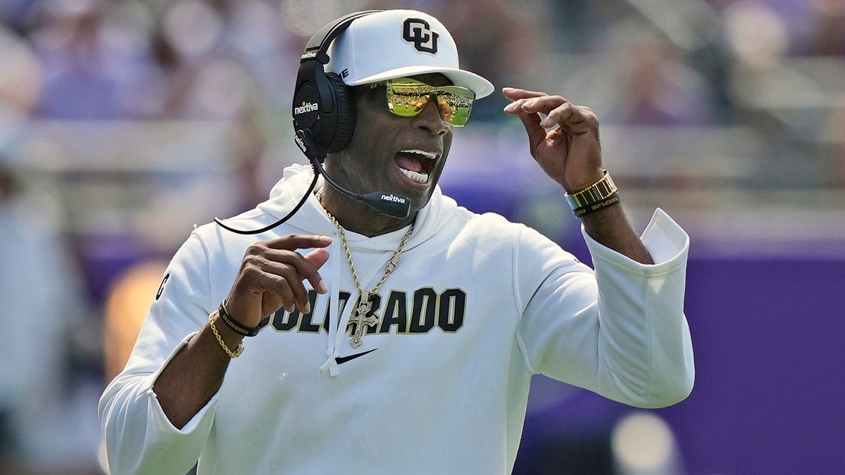 Deion Sanders on sidelines