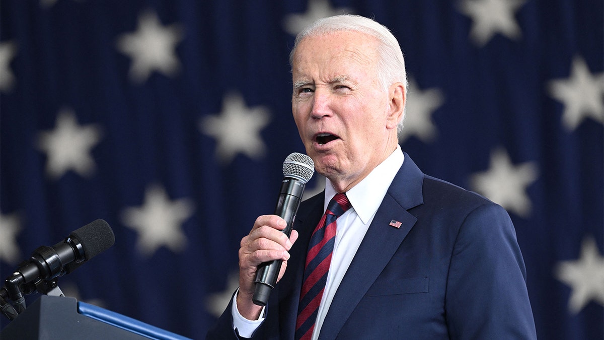 President Biden with microphone