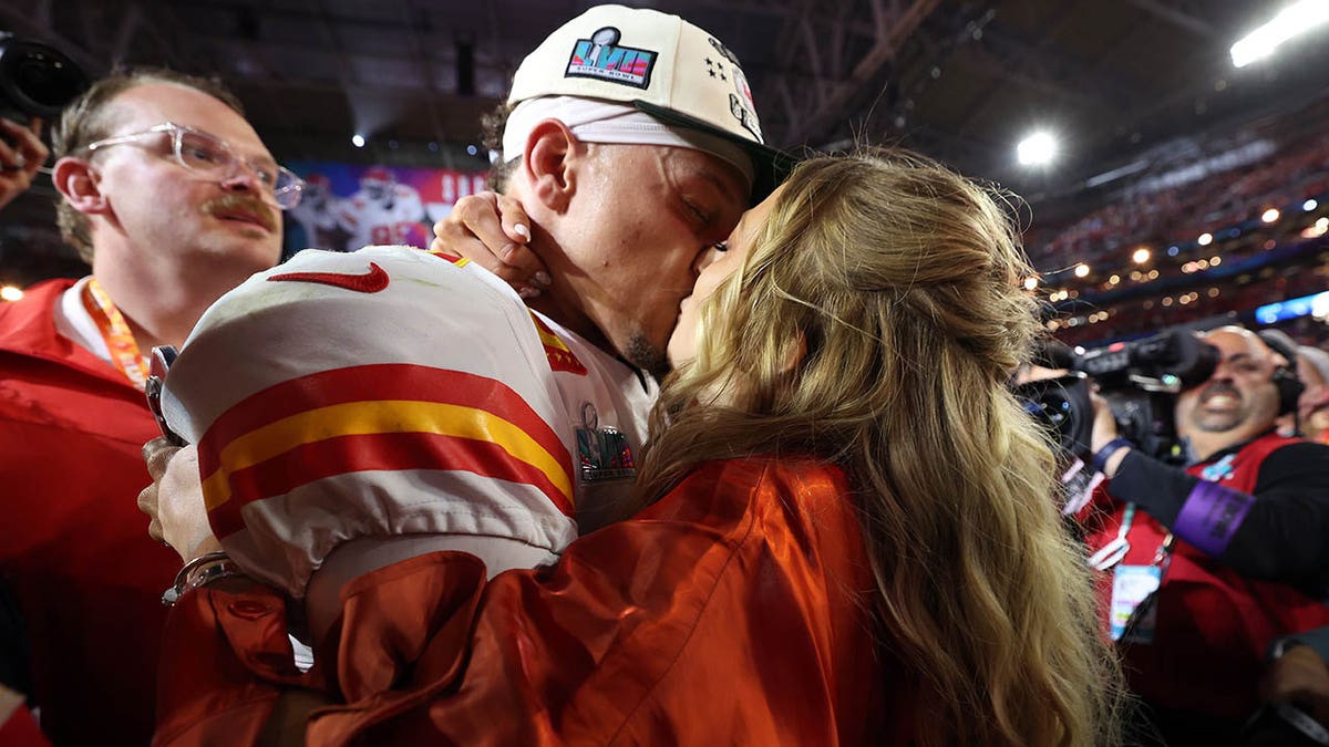 Patrick and Brittany at the Super Bowl