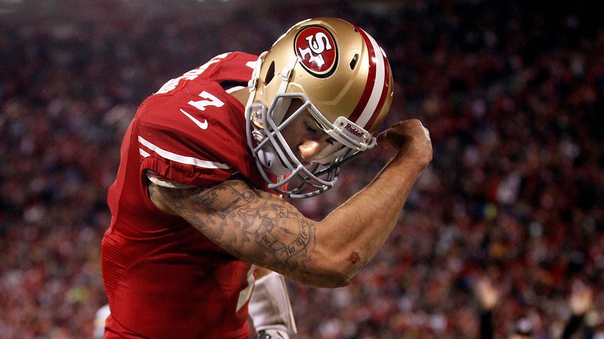 Colin Kaepernick celebrates