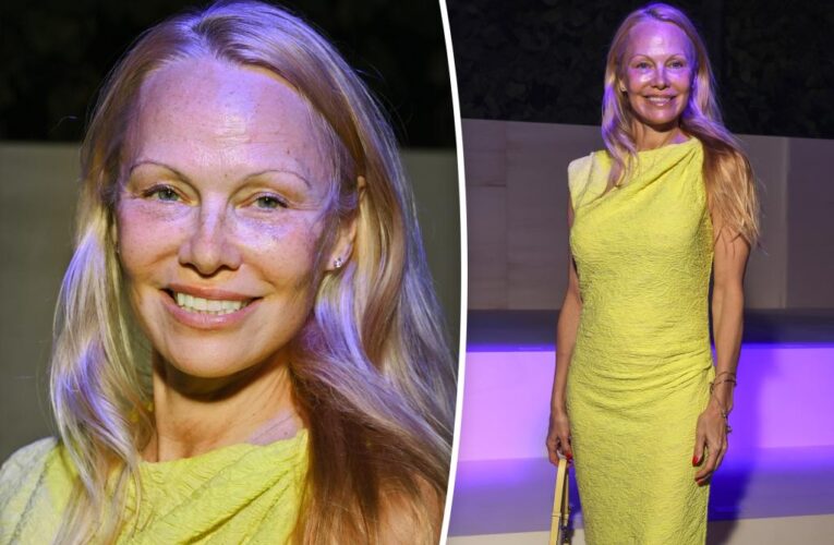Pamela Anderson stuns makeup-free at Paris fashion week