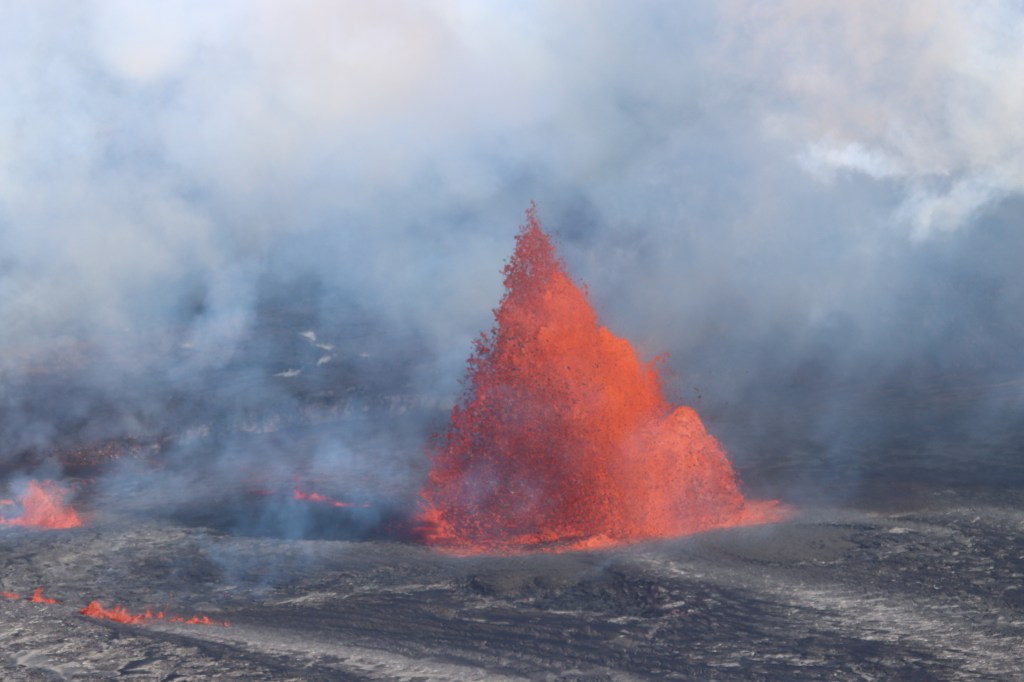 In June, Kilauea erupted for several weeks, displaying fountains of red lava without threatening any communities or structures. 