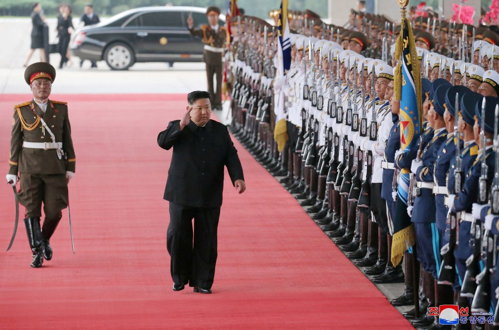 North Korean leader Kim Jong Un departs Pyongyang, North Korea, to visit Russia, on Sep. 10, 2023. 
