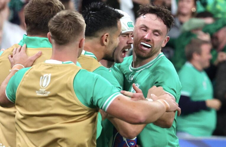 South Africa 8-13 Ireland: Mack Hansen try helps secure thrilling win over Springboks at Rugby World Cup