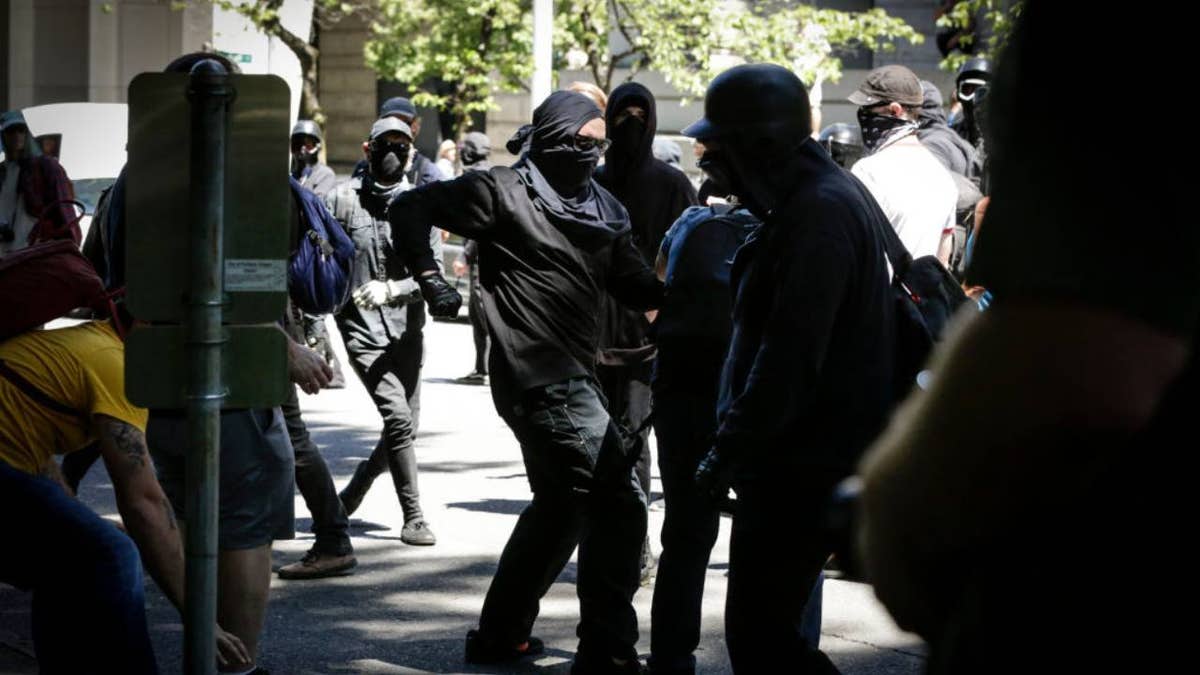 Antifa protest in Portland, Oregon on June 19, 2019