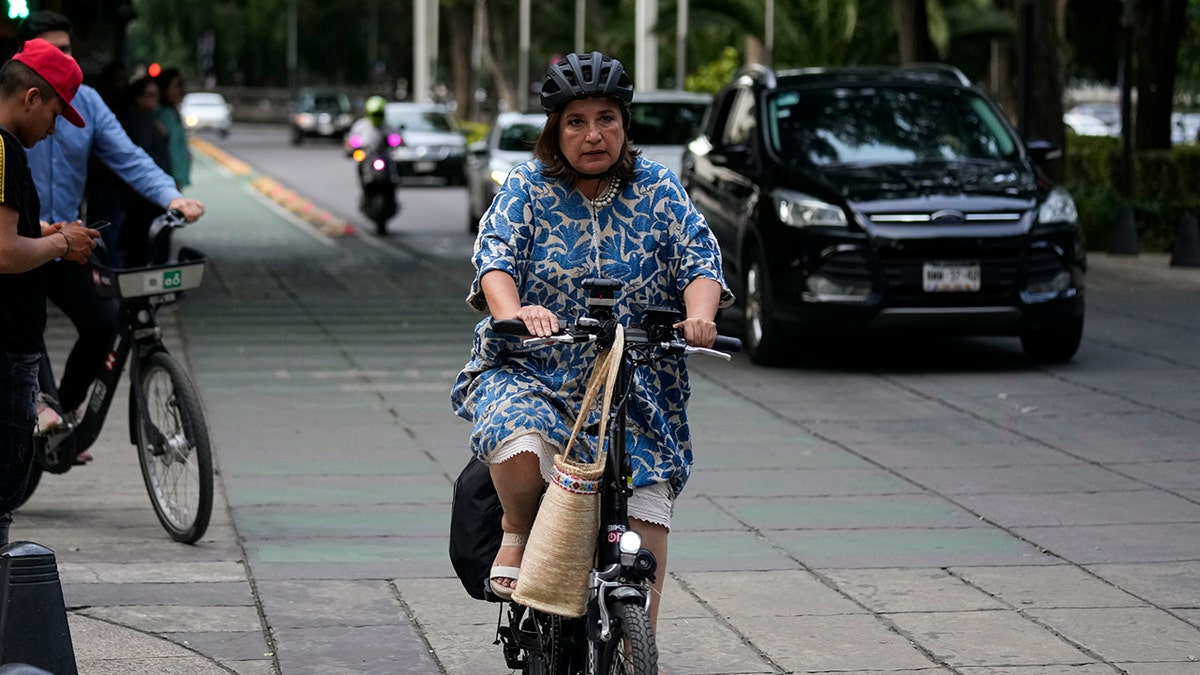 Xochitl Galvez on a bike