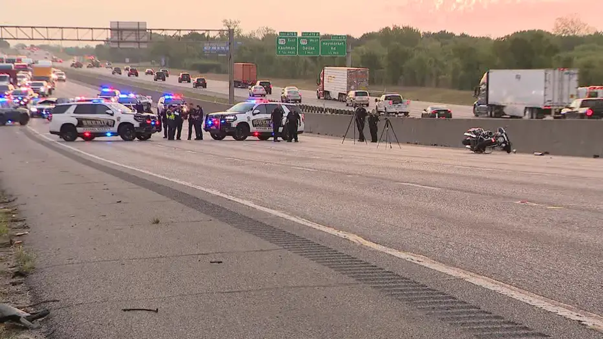 Dallas crash scene involving Arlington police officer