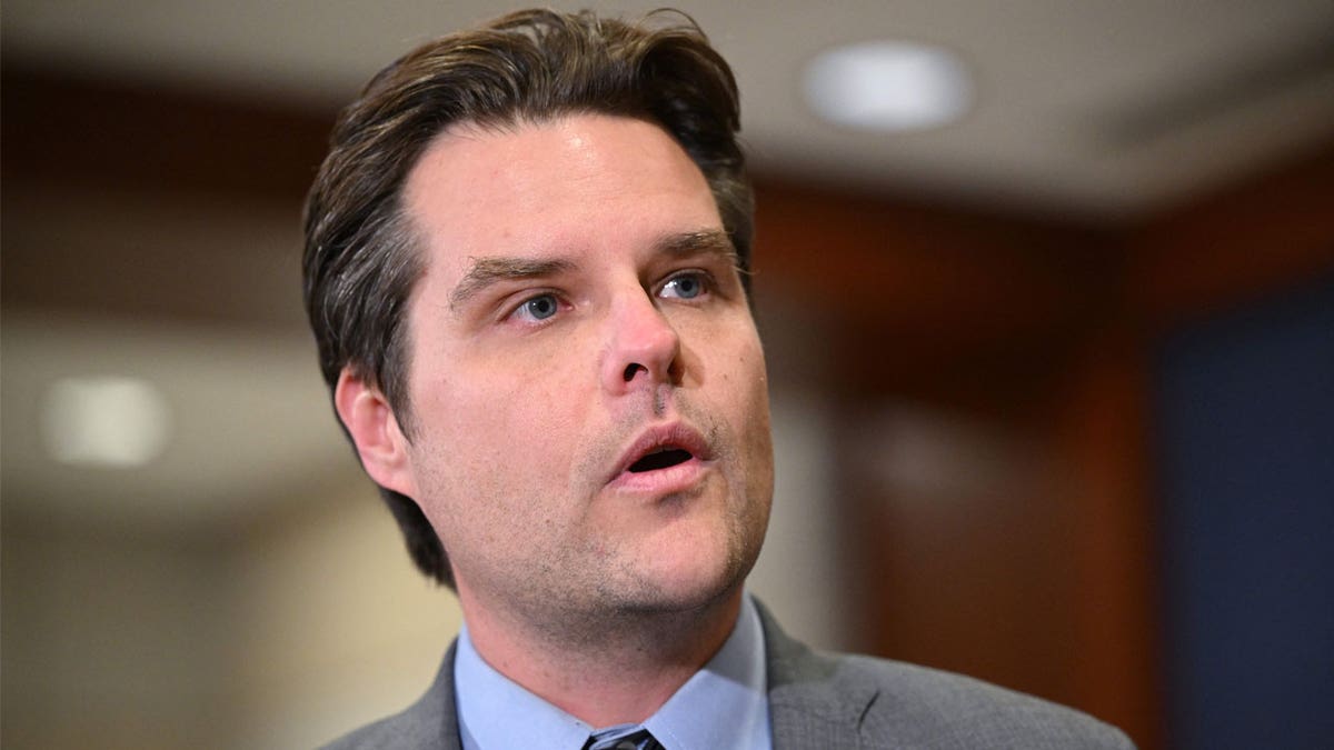 Matt Gaetz speaks with reporters