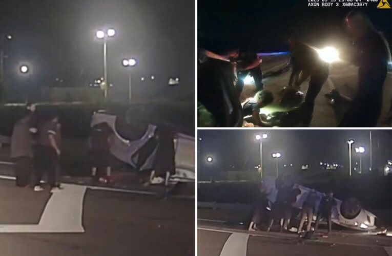 Georgia police, bystanders help rescue teen pinned beneath overturned car