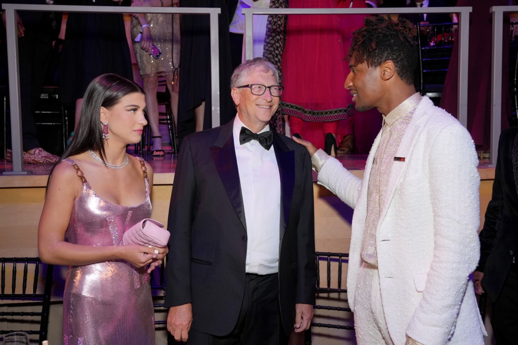 Phoebe Gates, Bill Gates, and Jon Batiste attend the 2022 TIME100 Gala on June 08, 2022 in New York.