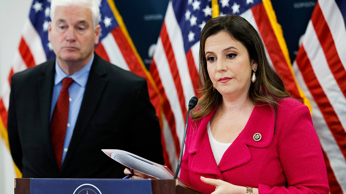 Elise Stefanik speaks at House GOP press conference