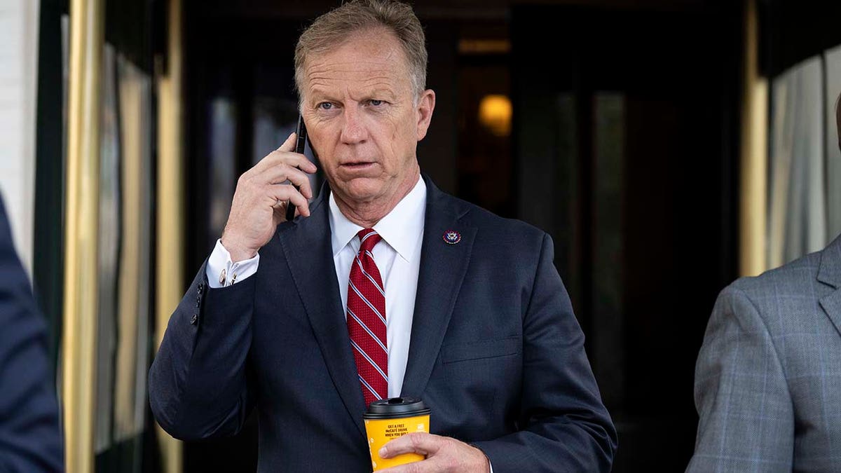 Rep. Kevin Hern (R-OK) leaves a caucus meeting with House Republicans on Capitol Hill