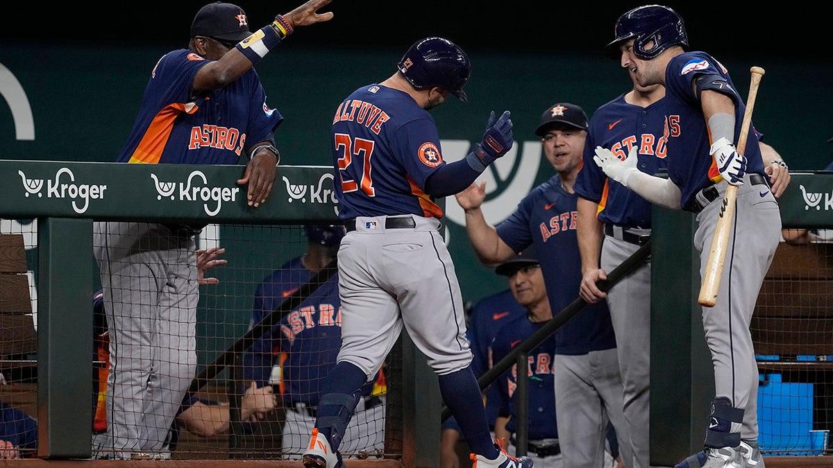 Jose Altuve in the dugout