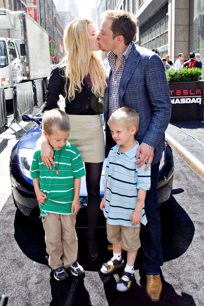 Elon Musk, Talulah Riley and his twins