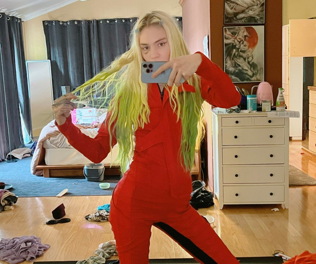 Grimes in a bedroom