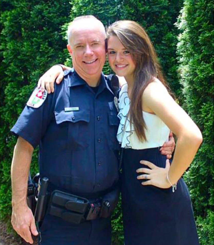 Bettinger is pictured with her late father.