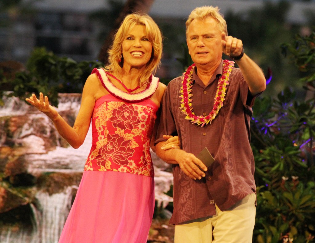 Photo of Vanna White and Pat Sajak together. 