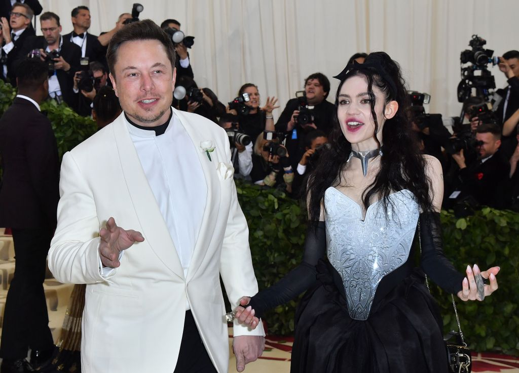 A photo of Elon Musk and singer Grimes, who share three children, at the Met Gala in 2018. 