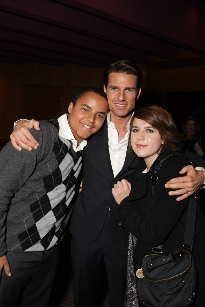 Connor Cruise, Tom Cruise and Isabella Cruise at the premiere of "Valkyrie" on Dec. 18, 2008.