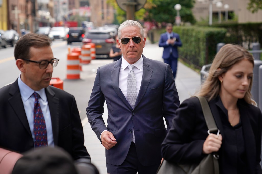 Charles McGonigal arrives in Manhattan federal court to plead guilty.