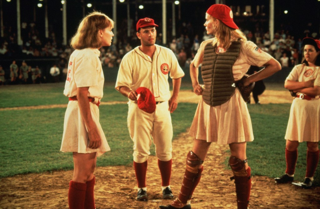 Lori Petty, Tom Hanks and Geena Davis in "A League of Their Own"