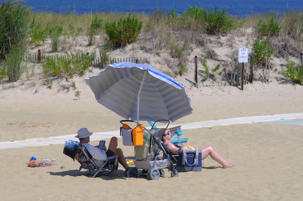 People on the beach in New Jersey.