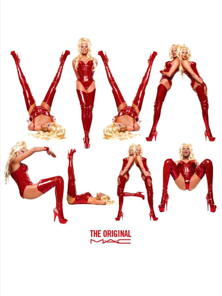RuPaul in one of the first Viva Glam campaigns for MAC 