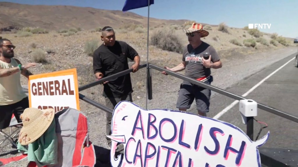 Activists blockade road to Burning Man