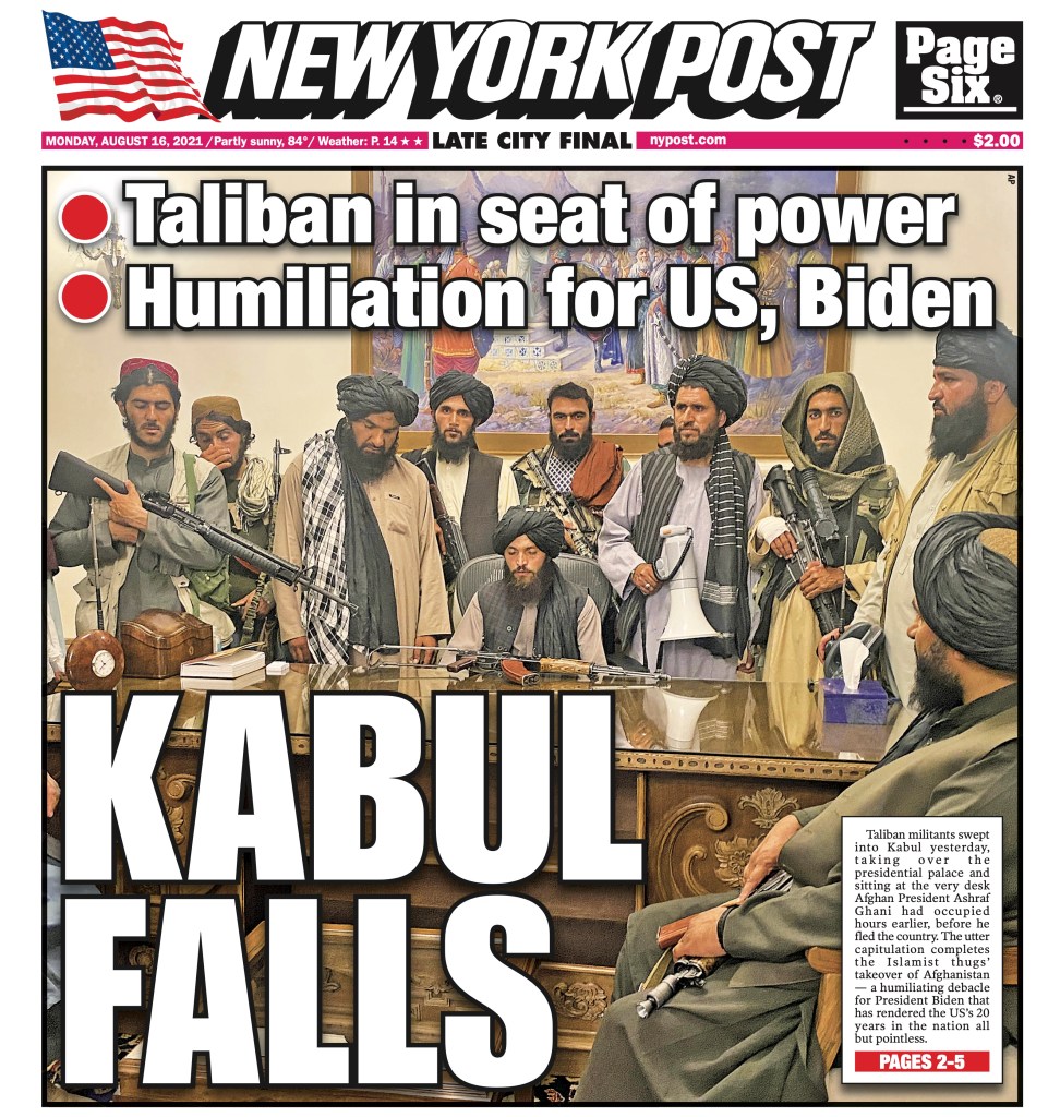 Kabul Falls front page