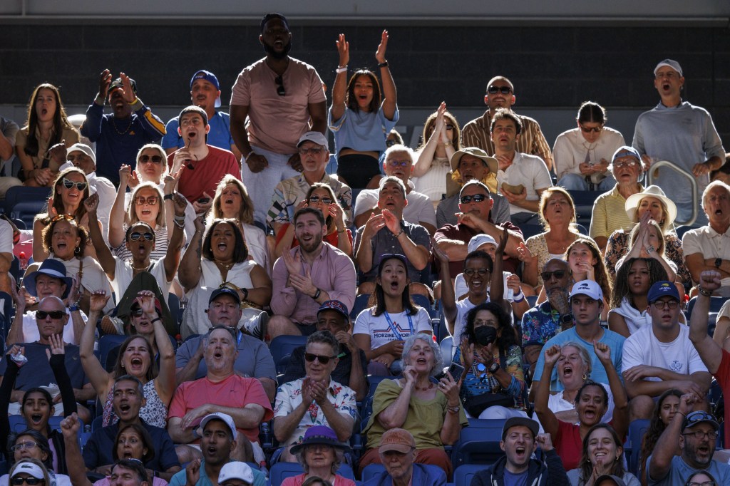A cheering crowd at the US Open