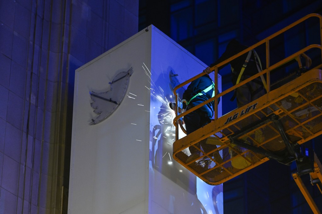 The iconic Twitter logo was removed from the company's San Francisco headquarters in July. 