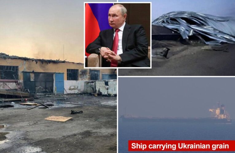 Russian drones strike Ukrainian port day before Putin to arrive