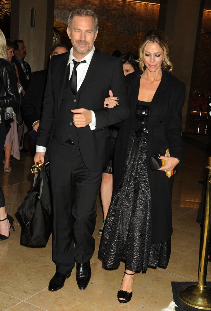 Kevin Costner and Christine Baumgartner attend The Weinstein Company's 2013 Golden Globes After Party