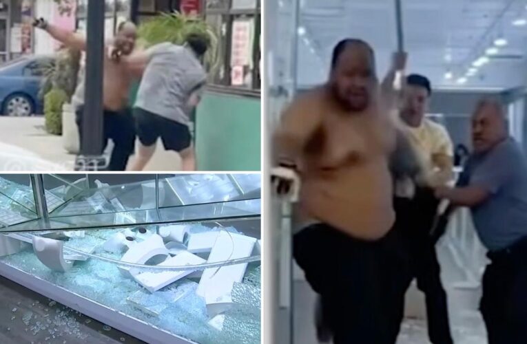 Los Angeles jewelry store employees beat would-be thief: video