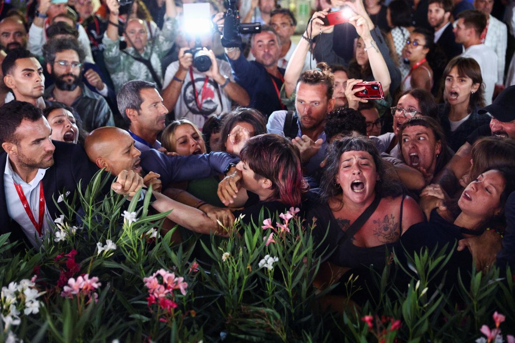 Fans at a premiere of "Coup de Chance." 