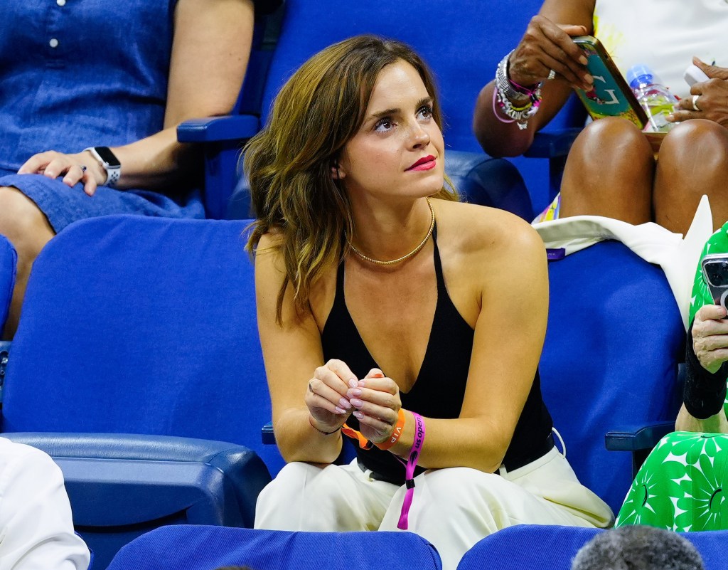 Emma Watson is seen at the 2023 US Open Tennis Championships on Sept. 5 in New York City. 