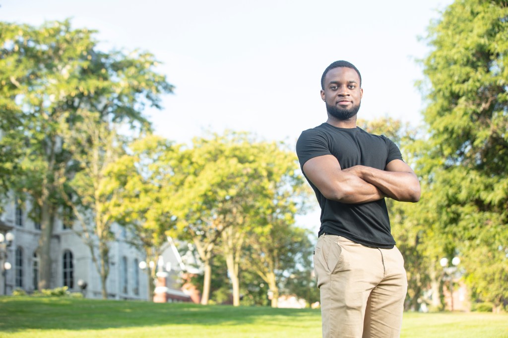 Daniel Idfresne outside on the Syracuse University campus. 