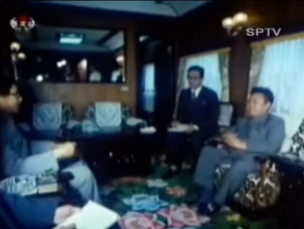 Kim Jong Il in train conference room