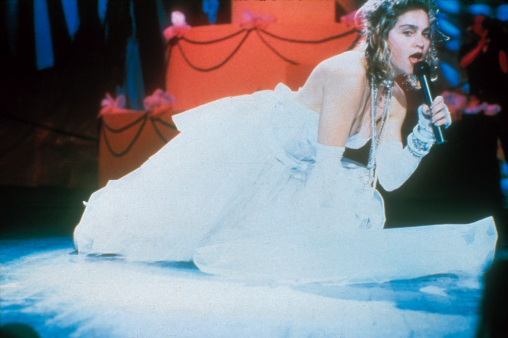 Madonna performing at the 1984 VMAs.