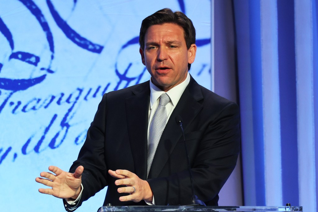 Florida Gov. Ron DeSantis came in a distant second.