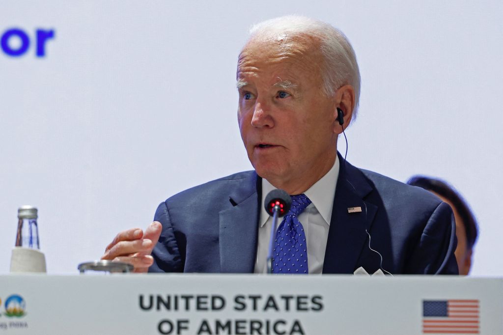 US President Joe Biden attends a session on 'Partnership for Global Infrastructure and Investment.'