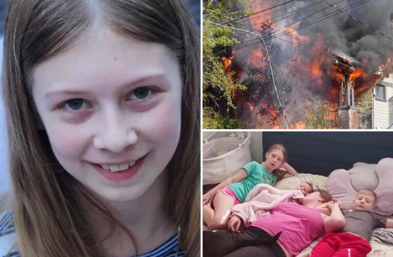 Girl, 11, survives house fire started by dad by jumping out window